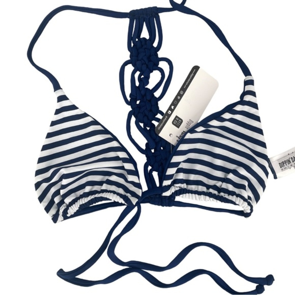 ✨NWT Dippin' Daisy's Navy and White Striped Bikini Top Small